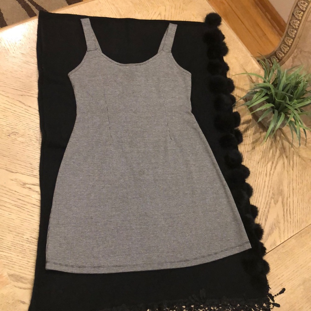 Plaid overall dress